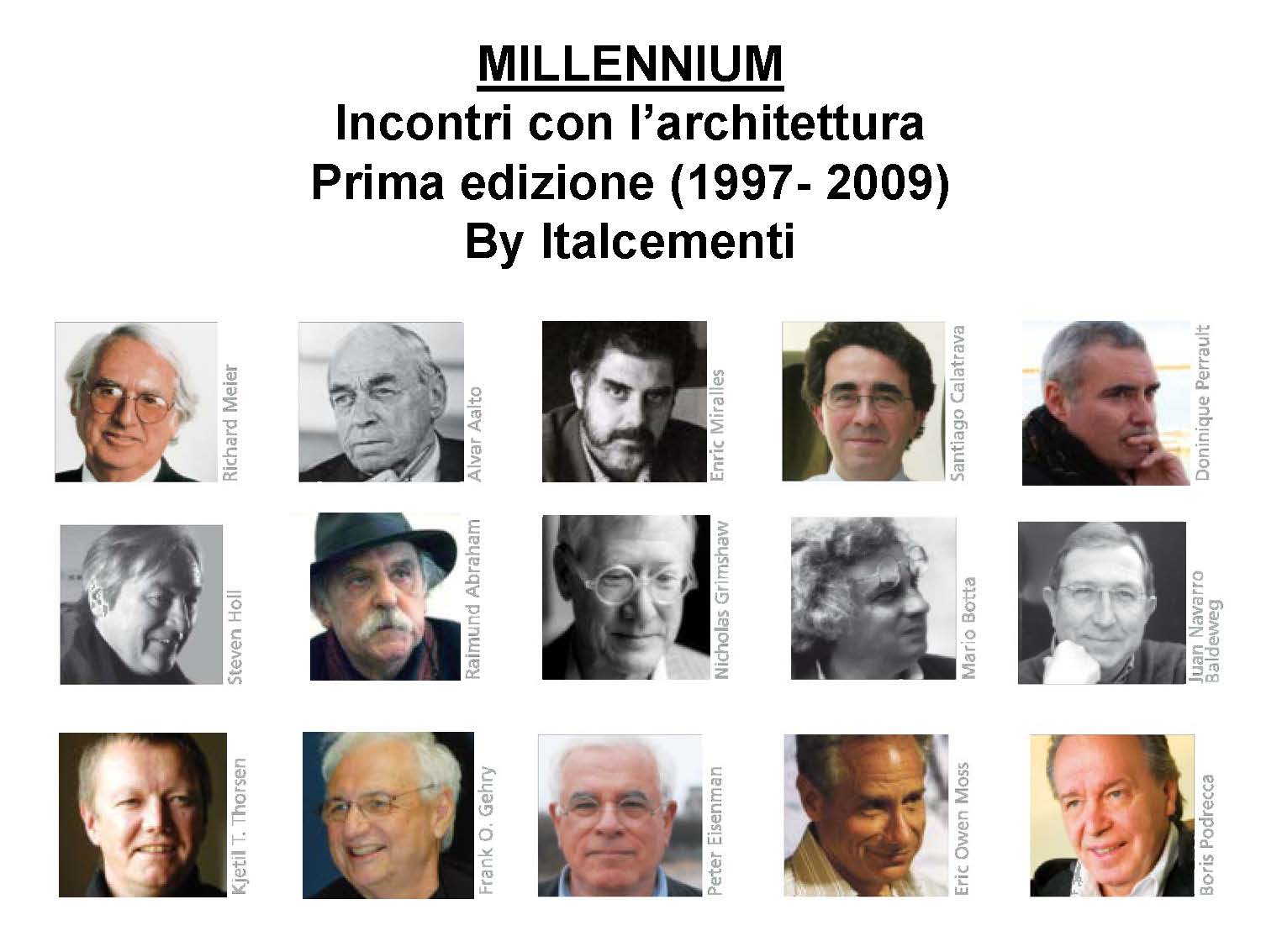 Millennium Incontri con l’architettura Prima Edizione