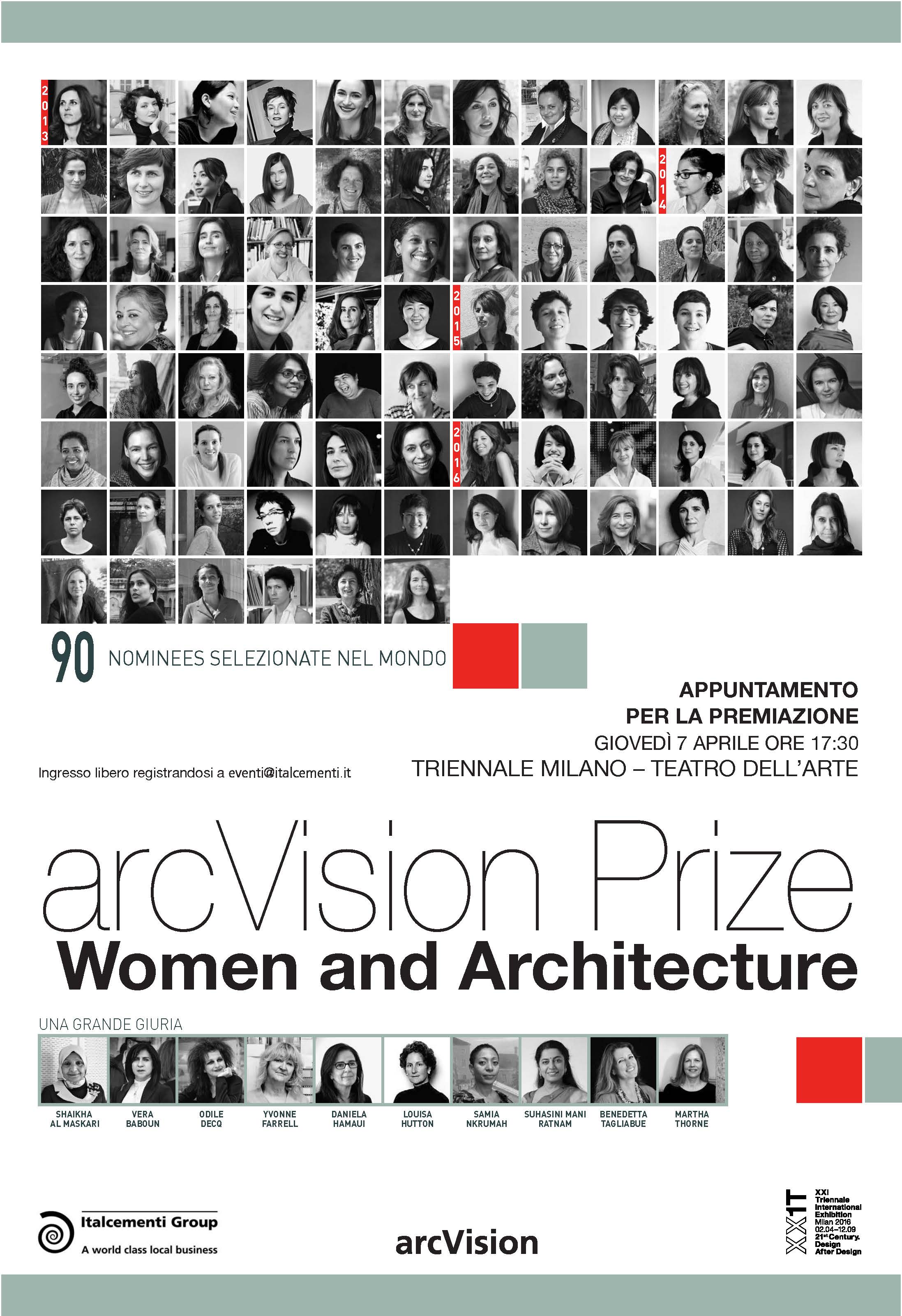 SAVE THE DATE – ARCVISION PRIZE WOMEN AND ARCHITECTURE, LA PREMIAZIONE